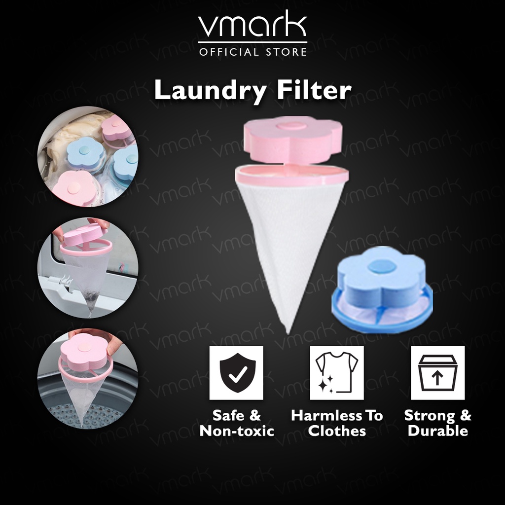 VMARK Washing Machine Filter Laundry Filter Floating Lint Mesh Bag Hair