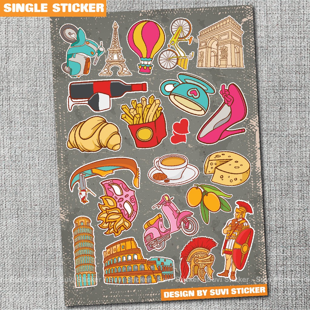Single sticker - Waterproof Travel sticker for laptops, phones, guitars ...