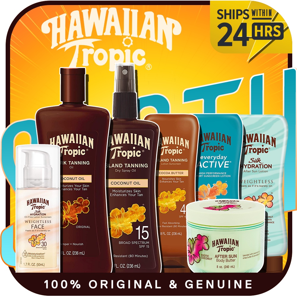 Hawaiian Tropic Island Dark Tanning Oil SPF 6 SPF 15 Sunscreen Lotion Sport After Sun