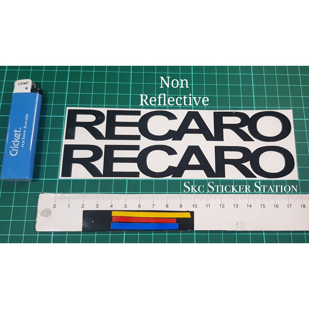 Sticker Cutting Recaro (1set = 2pcs) {White/Silver/Chrome/Black/White ...