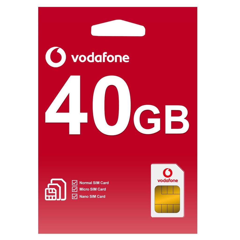 Australia Vodafone 40GB Travel Prepaid Sim Card Preloaded Valid for 28 Days Unlimited Calls in