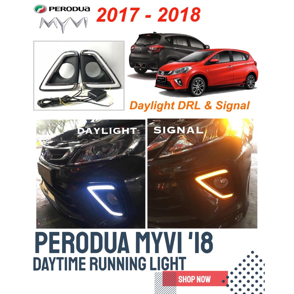 Perodua Myvi 2018 Front Bumper Daytime Running Light DRL daylight fog