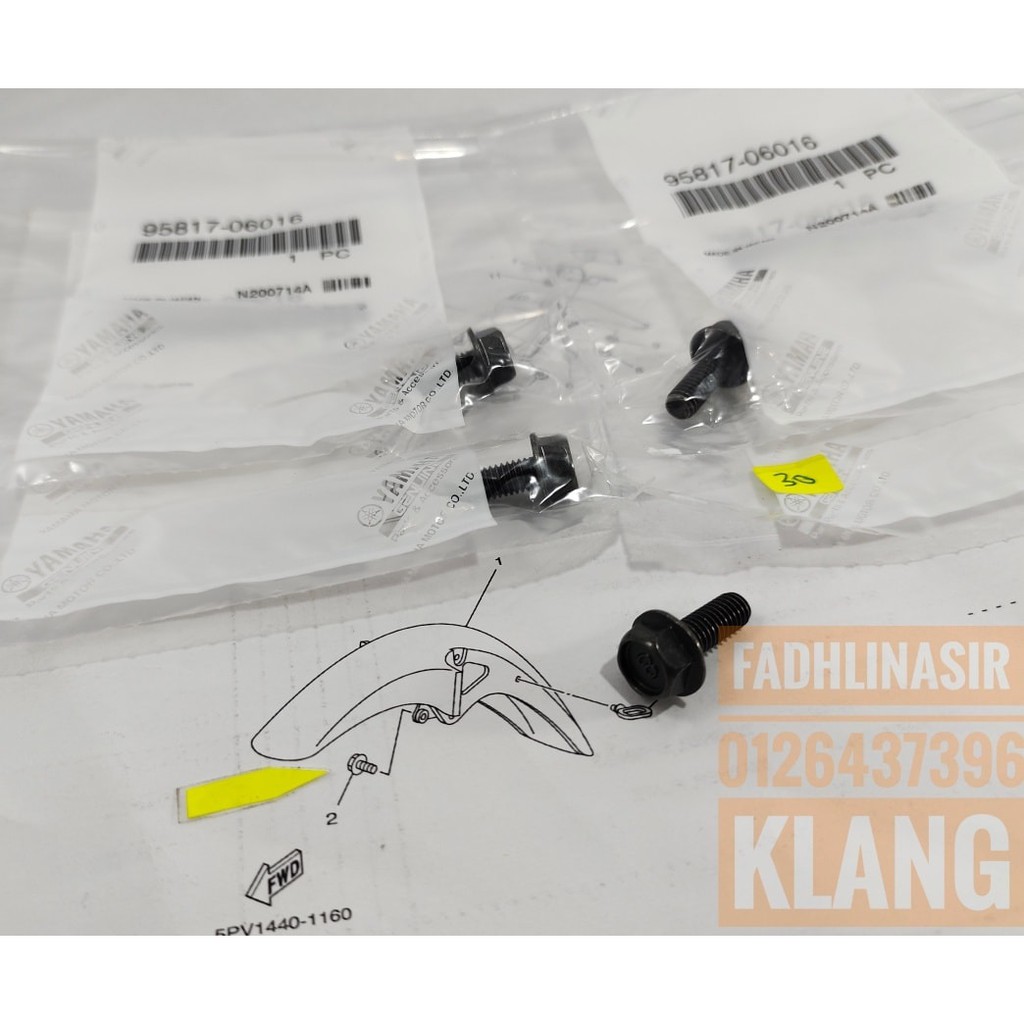 SET BOLT MUDGUARD DEPAN RXZ ORIGINAL JAPAN | Shopee Malaysia
