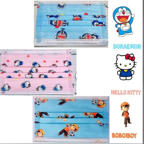 Mask Boboiboy, Hello KItty dan Doreamon | Shopee Malaysia