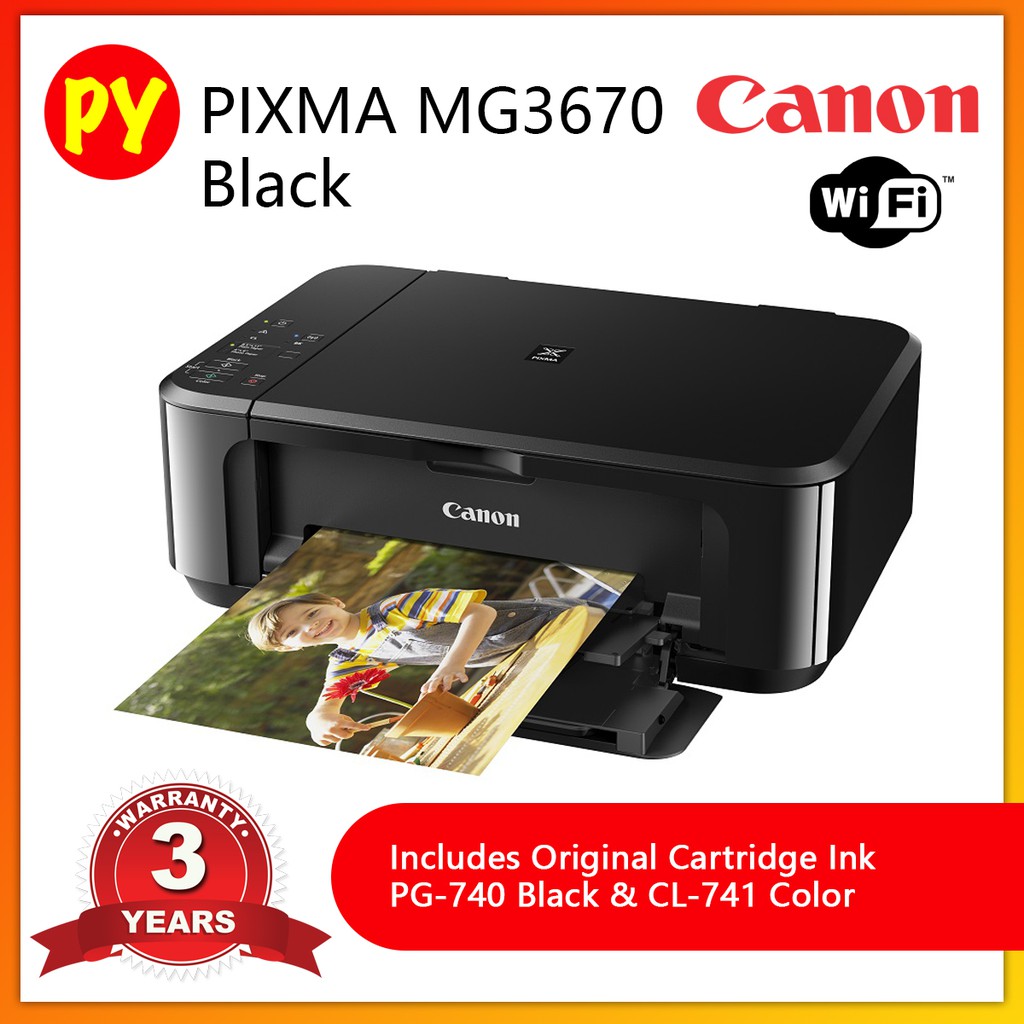 Canon Pixma MG3670 Black Red AllInOne Printer with Auto Duplex
