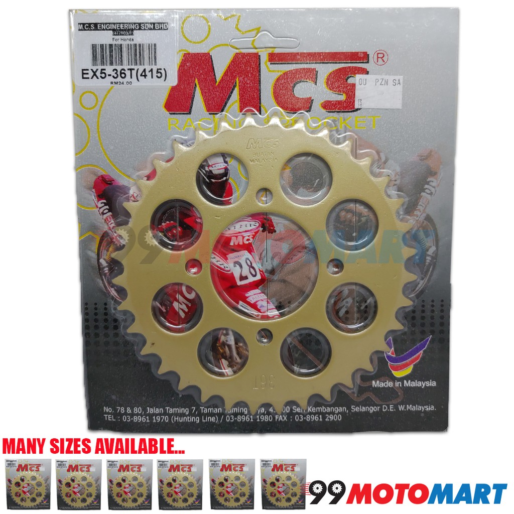 MCS 415 Sprocket EX5 / EX5-C / C70 26T > 36T RACING HONDA | Shopee Malaysia