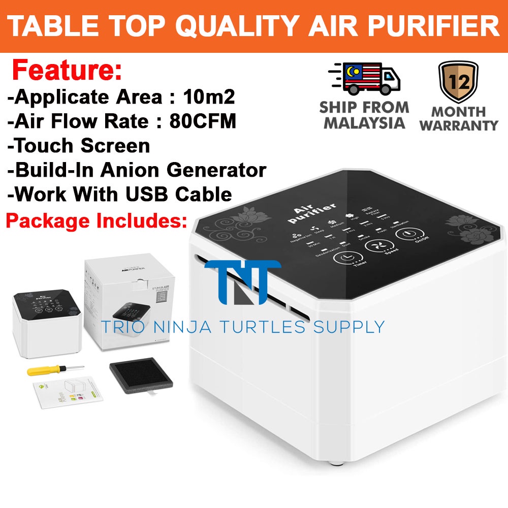 NINJA Air Purifier 3in1 Filter Mini Desktop Air Cleaner Small Air