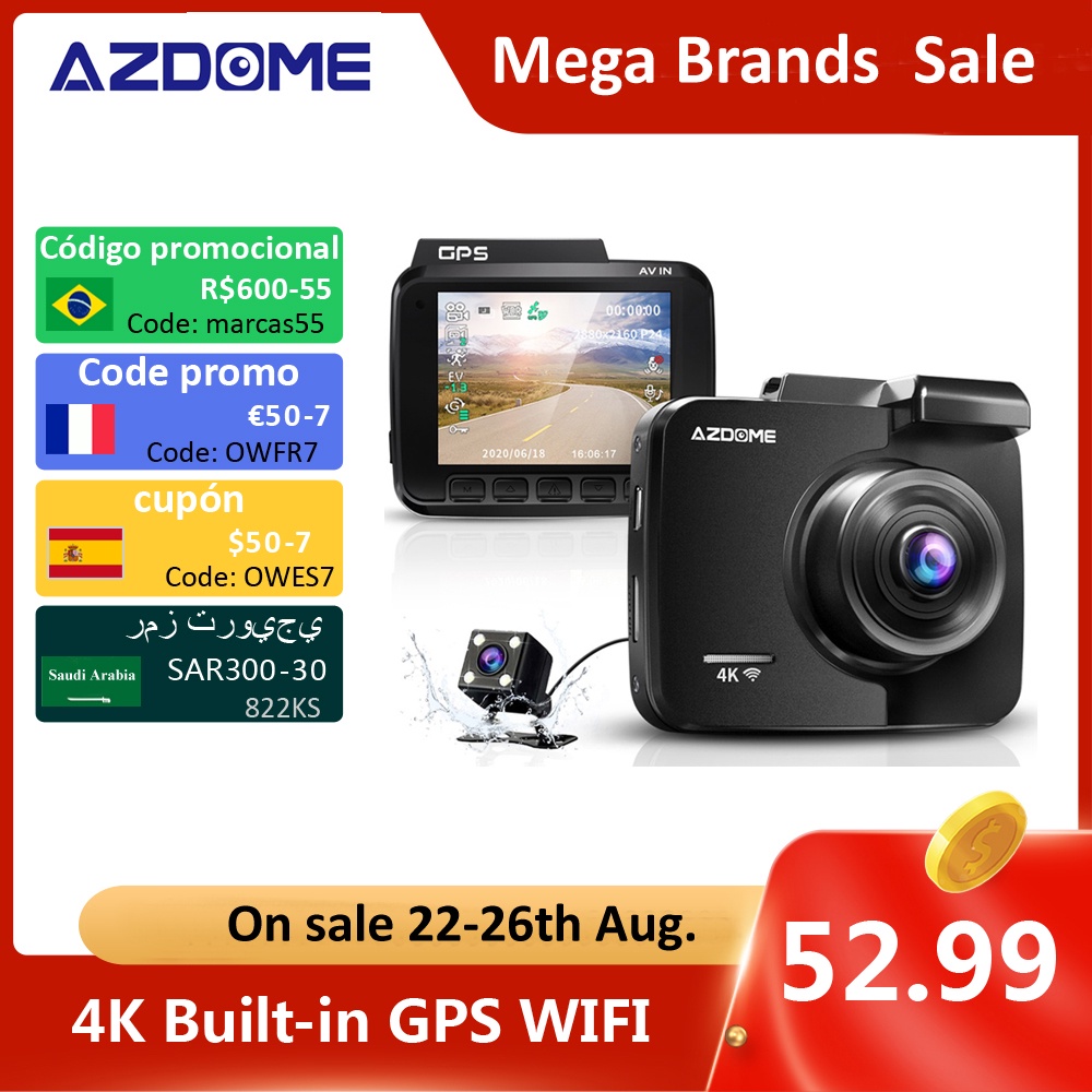AZDOME GS63H 4K Dash Cam Built-in Wi-Fi & GPS 32GB