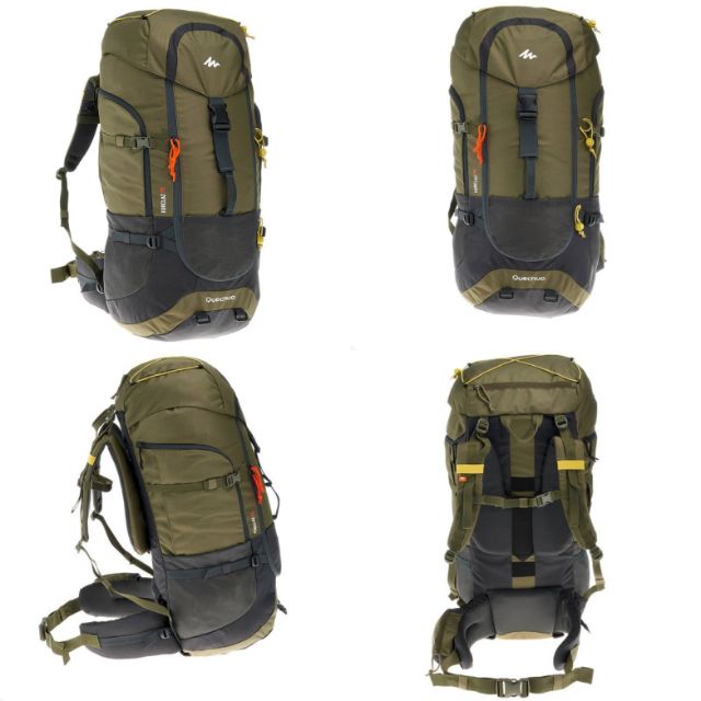 ORIGINAL QUECHUA BACKPACK TREKKING FORCLAZ 70 LITRES KHAKI