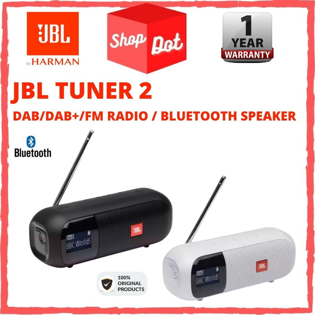 JBL TUNER 2 Portable DAB/DAB+/FM radio with Bluetooth Speaker Shopee
