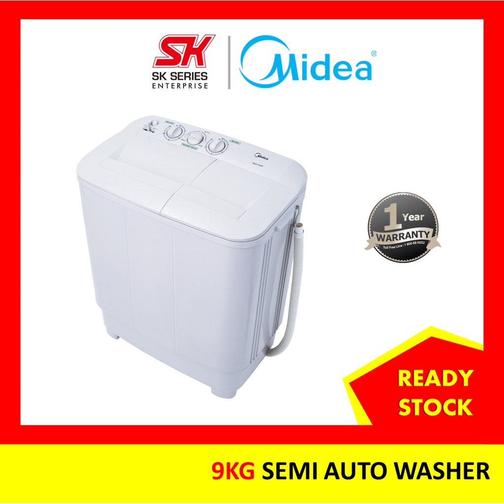 Midea MSW-9008P 9.0kg Semi Auto Washing Machine Mesin Basuh Manual ...