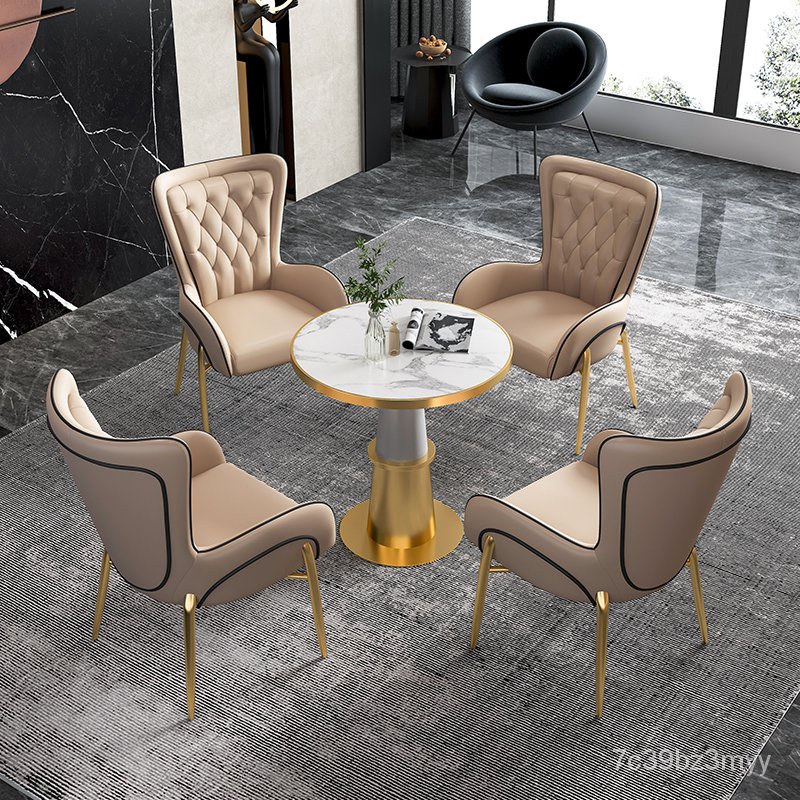 Beauty Salon Reception One Table Four Chairs Light Luxury Modern Sales ...