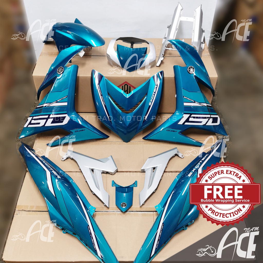 Coverset Y V V Exciter Cyan Matte Silver Ysuku Y V Y V Yamaha Exciter Ysuku