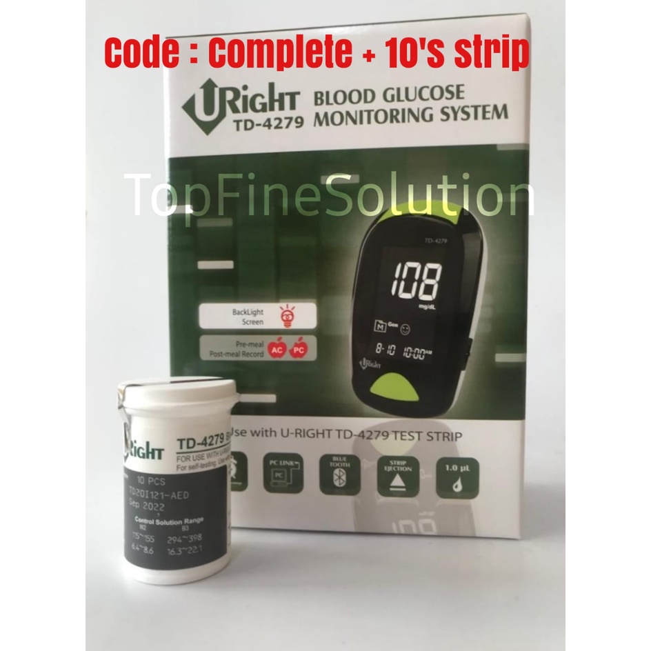 Mesin Cek Gula Dalam Darah / Glucometer /Discan (With 10's strip) exp ...
