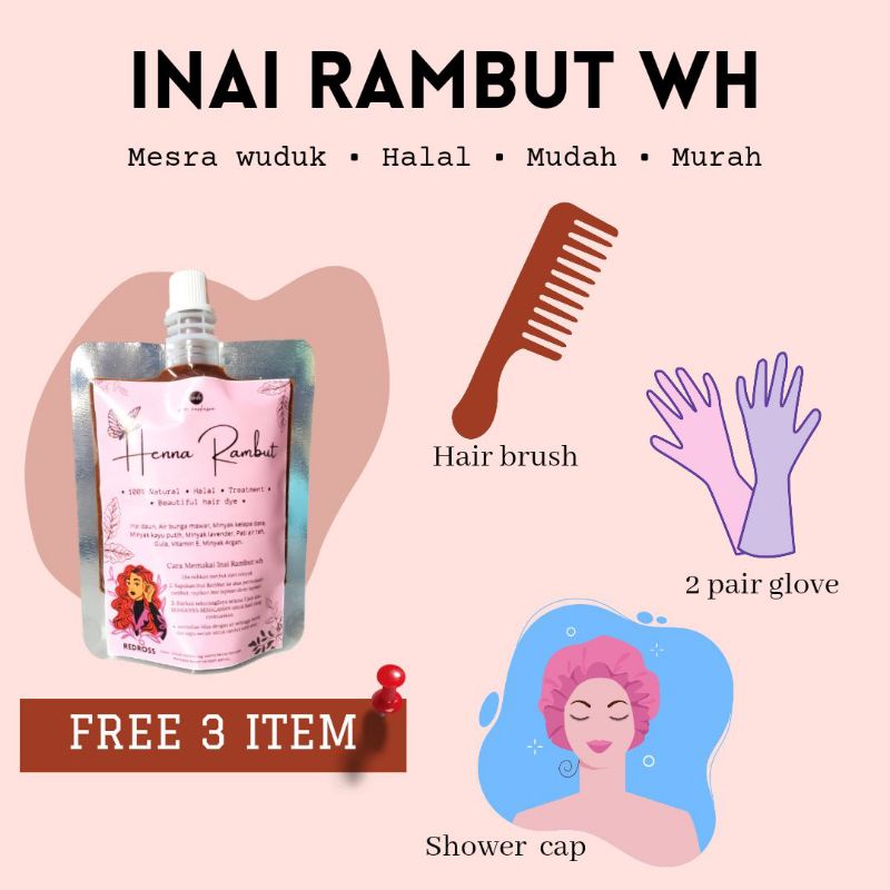 Inai Rambut Murah (FREE 3 ITEM) 100ml | Shopee Malaysia