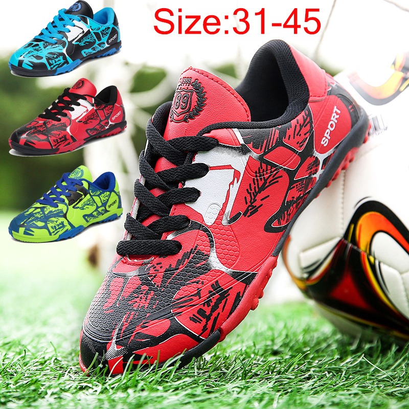 Ready Stock Kids Futsal Boots Mercurial Soccer kasut turf Football Shoes Outdoor Futsal Shoes Kasut Bola Sepak Casual Sneakers Szie 31 45