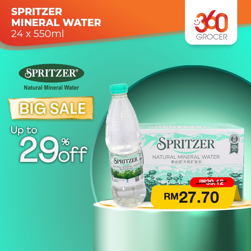 SPRITZER MINERAL WATER - 24 X 550ML | Shopee Malaysia