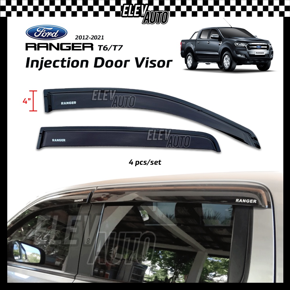 Ford Ranger T6 T7 T8 Raptor 2012 - 2022 PREMIUM Injection Door Visor ...