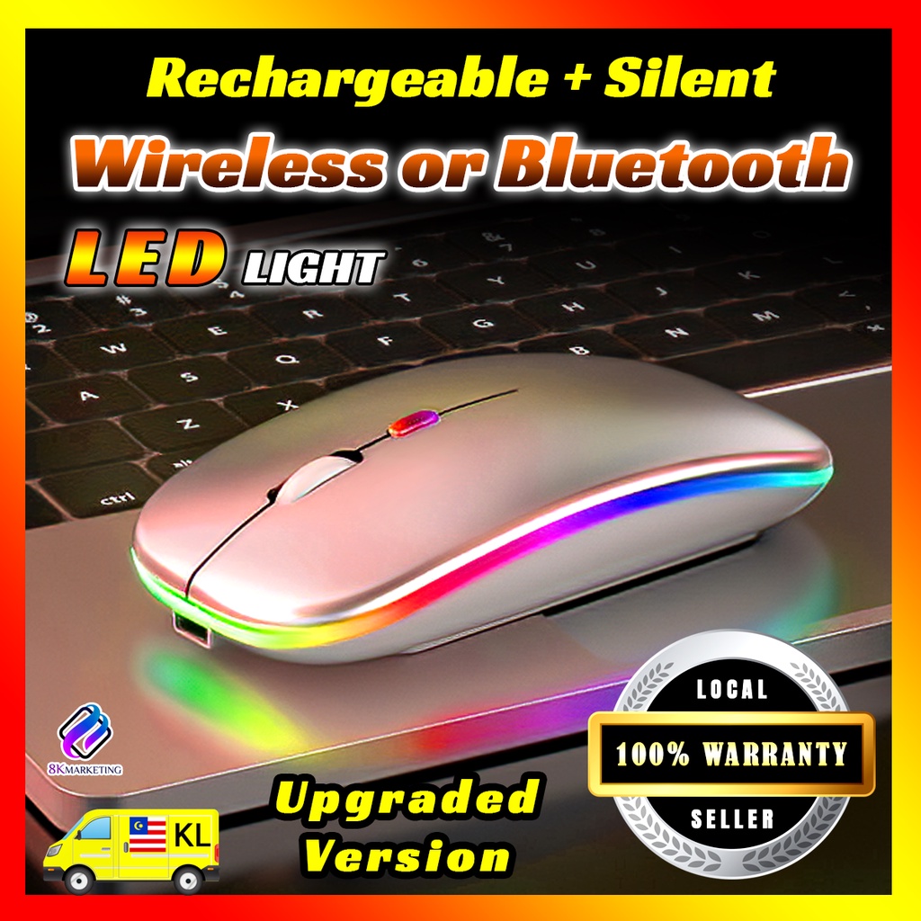 KMB2 WIRELESS MOUSE RECHARGEABLE SILENT / Bluetooth Mouse Silent Gaming ...