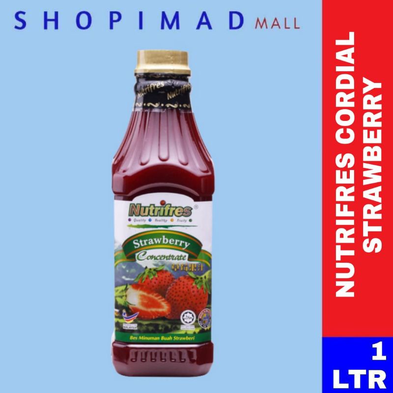 [1l] Nutrifres Cordial Strawberry Kordial Minuman Shopee Malaysia