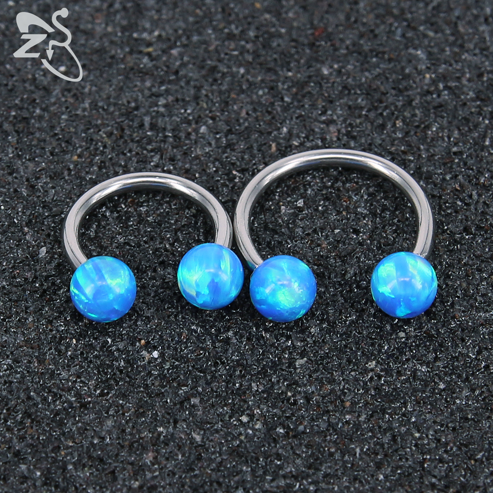 1 PC 16G Stainless Steel Septum Piercing Clicker Ear Helix Tragus Lip Piercings Blue Opal Nose Rings Shopee Malaysia