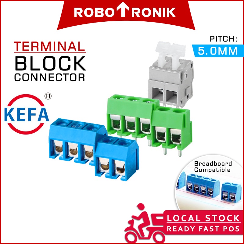 PCB Connector (Solder) Terminal Block KF126 KF300, 2-Way & 3-Way 5mm ...