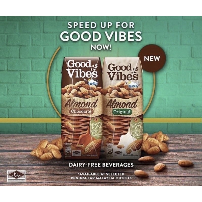 GoodDay Good Vibes Almond Milk 250ml [Dairy free milk] Shopee Malaysia