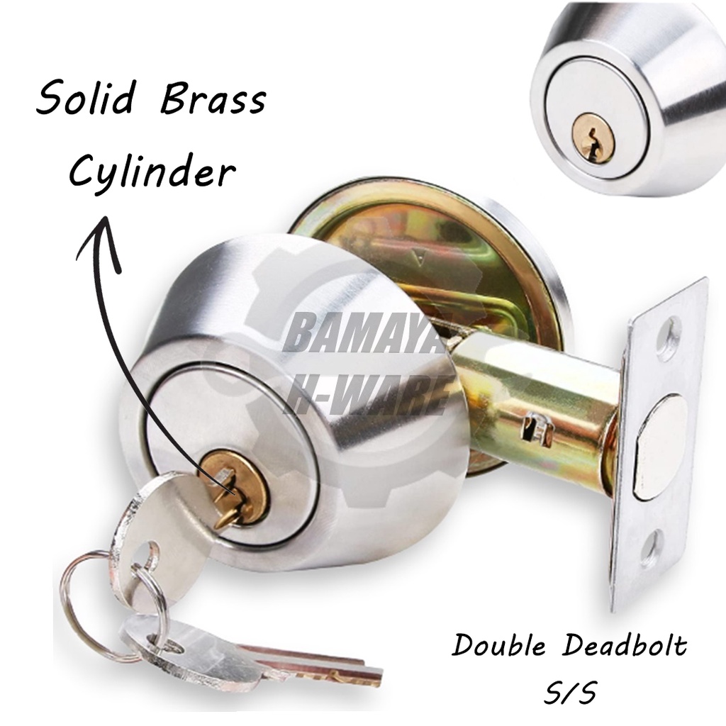 Heavy Duty Stainless Steel DOUBLE Deadbolt Lockset. 102SS Double Sided