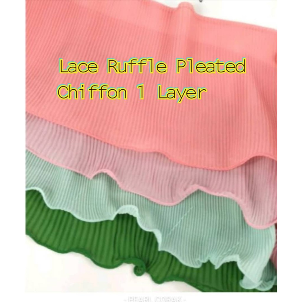 1 Layer Lace Pleated Ruffle Chiffon Lace Ruffle Border Lace Meter Sifon ...