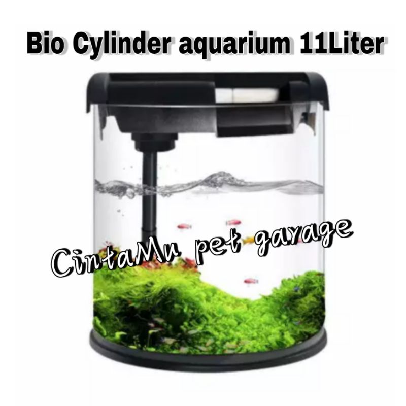 Bio cylinder aquarium TR–250L 11Liter round tank akuarium bulat