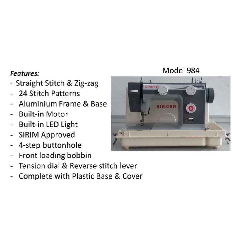 Singer Sewing Machine 984 PROMISE( Full Set with motor & carrying case ),heavy Duty Strong eat