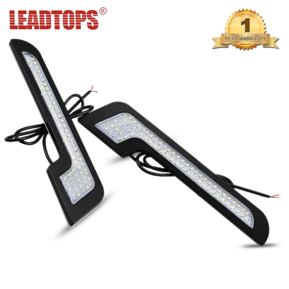 LEADTOPS [144 SMD LEDs] 2pcs DRL LED L-Shape Daytime Running Lights ...