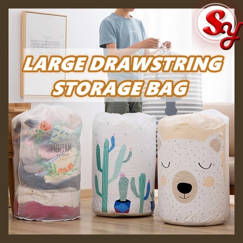 (Large Drawstring Storage Bag) Pillow Blanket Bedding Clothes Luggage ...