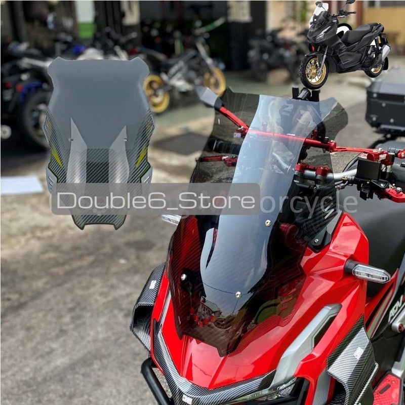 HONDA ADV150 VISOR FRONT CARBON TECH (ANTI PECAH) WINDSHIELD CLEAR ...