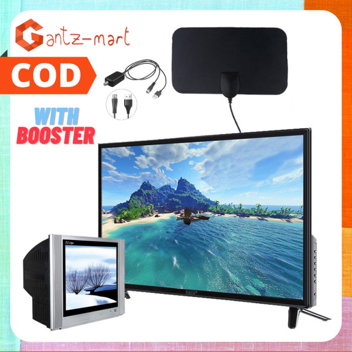 Original TaffWARE indoor Digital TV Antenna + Booster With Signal