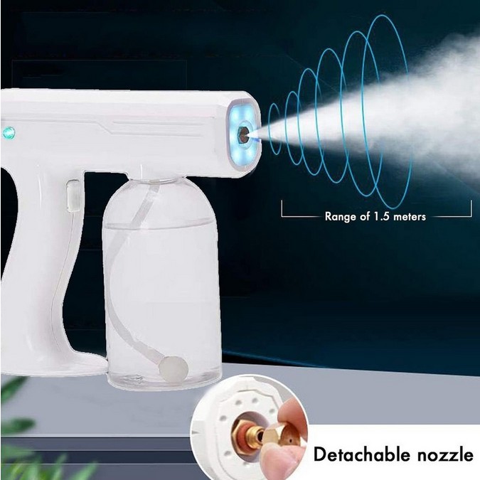 Sanitizer Spray Gun 800ML Wireless Fogging Machine Blue Light Nano