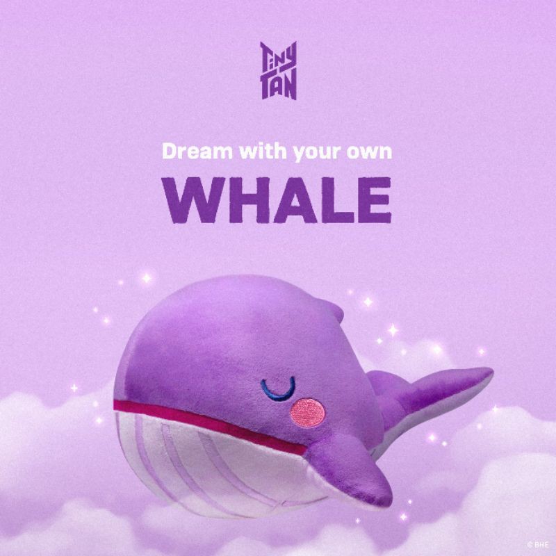 BTS TinyTAN Purple Whale Plush Doll | Shopee Malaysia