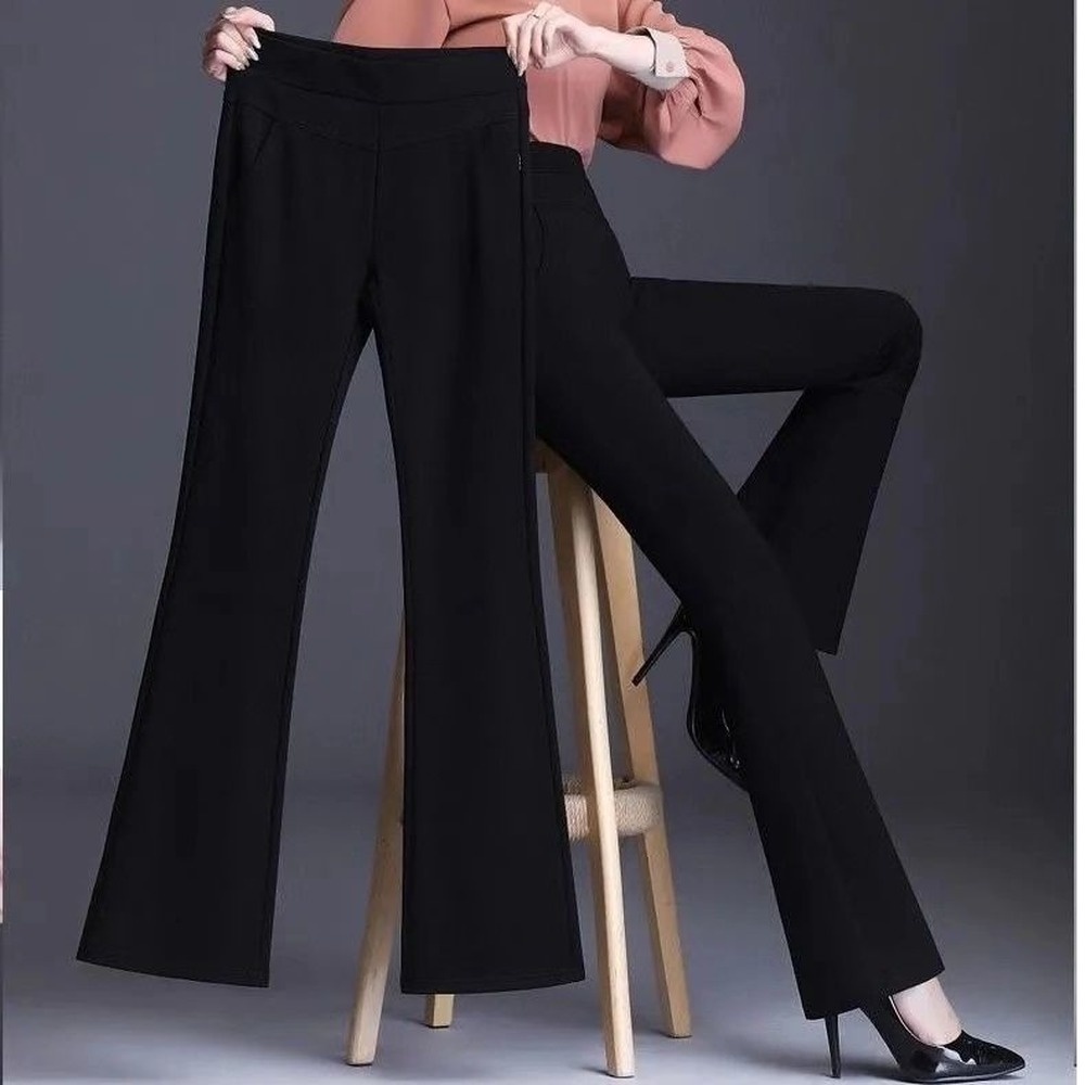 Women High Waisted Chic Flared Pants Fashion Long Straight Trousers Female  Korean Fashion Casual Streetwear Clothing - AliExpress