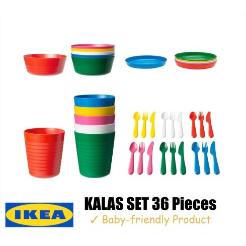 IKEA KALAS FULL SET 36 PIECES / Pinggan Mangkuk Kanak-kanak | Shopee ...