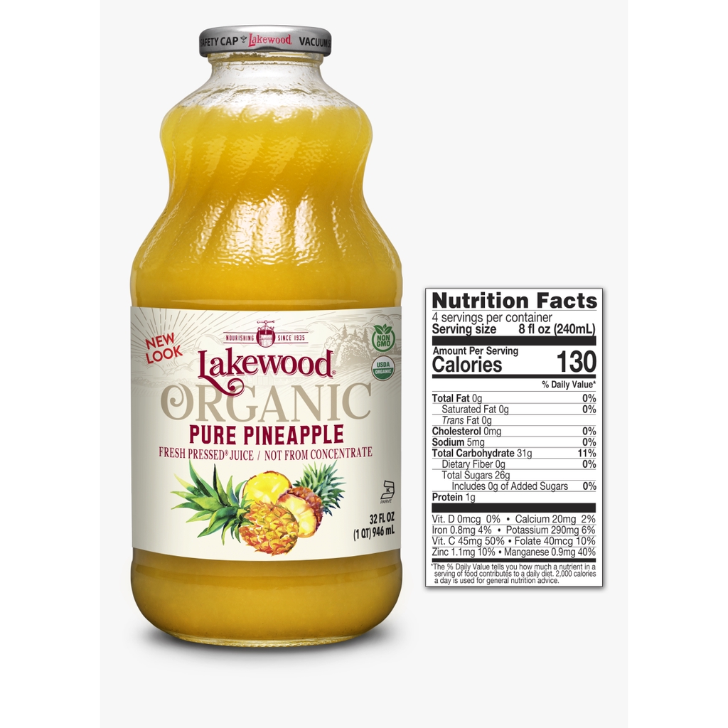 Lakewood Organic Pure Pineapple Juice 946ml , Exp 3/2026 Shopee Malaysia