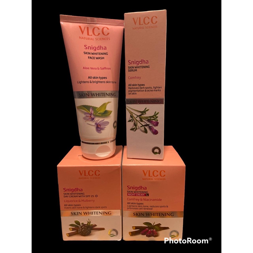 VLCC SNIGDHA Skin Whitening Face Wash 100ml, Serum 40ml, Day Cream