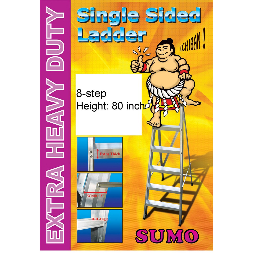 8 Steps SUMO Aluminium Single Sided Ladder / Tangga 8 steps | Shopee ...