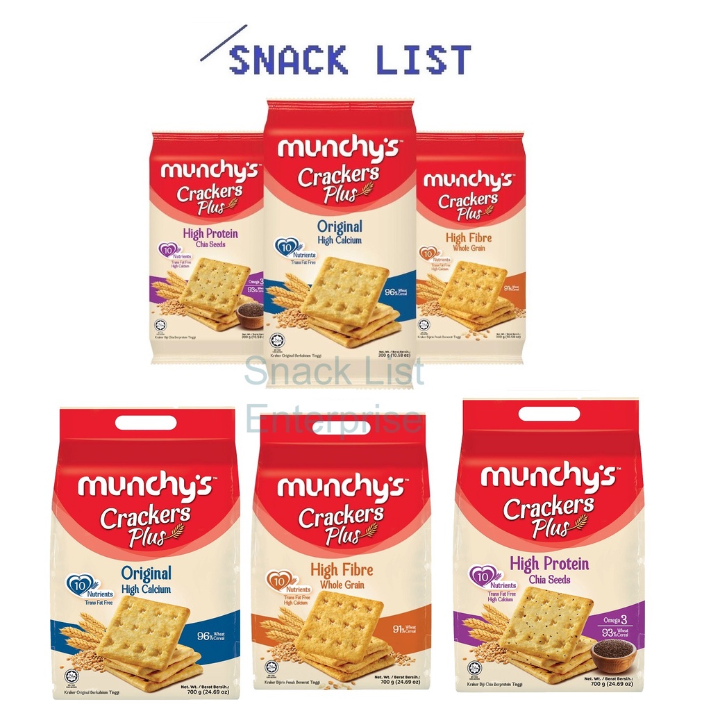 Munchys Crackers Plus Original Wholegrain Chia Seeds 300g And