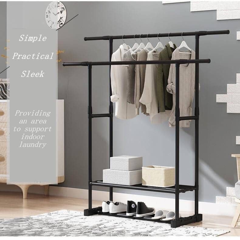 Double Pole Indoor Household Bedroom Drying Rack Balcony Hanging Dual ...