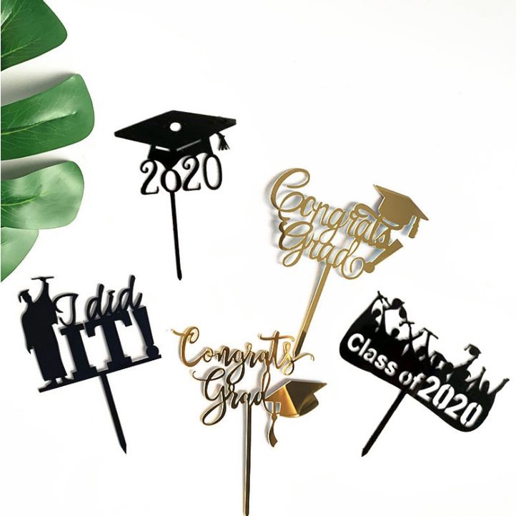 New Acrylic Congrats Grad Cake Topper For Graduation College Celebrate ...