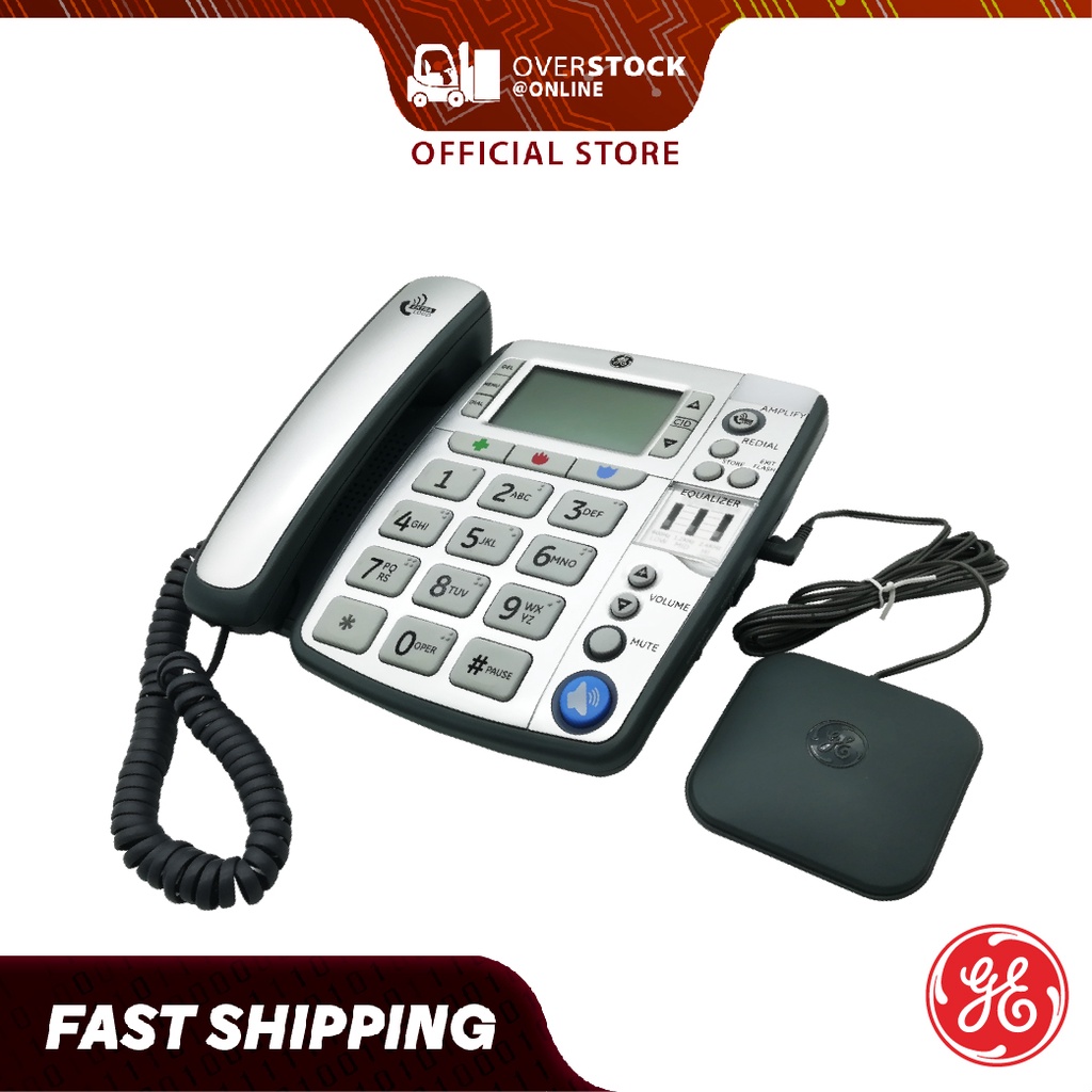 GE Amplified Speakerphone 30234 with Caller ID, Vibrating Alert, Big Button, Large Display