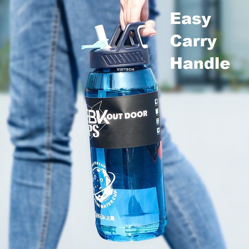 2.7L Big Water Bottle Sports Drinking Bottle Gym Cup Outdoor Fitness Jug