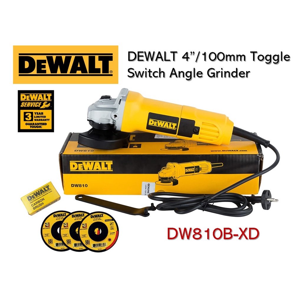 DEWALT DW810B-XD 4"/100mm Toggle Switch Angle Grinder ( 710W ) With ...