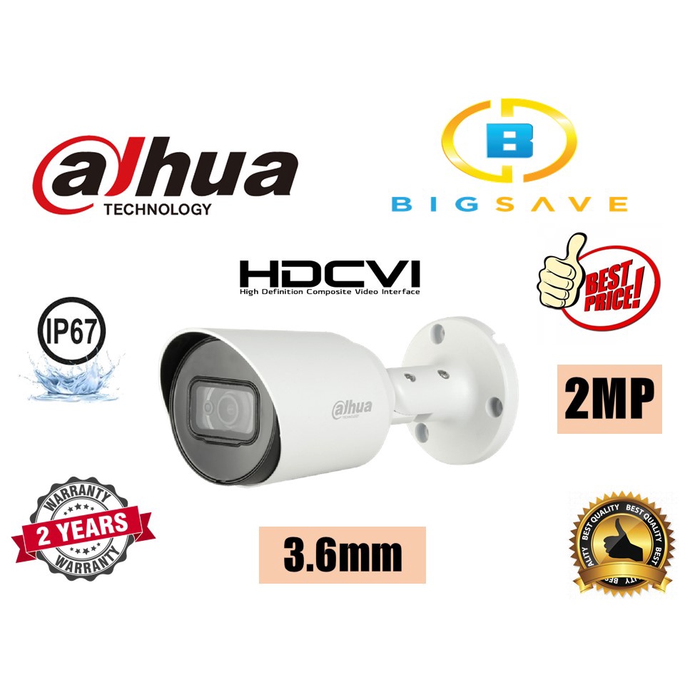 DAHUA 2MP HFW1200T HDCVI IR BULLET CAMERA Shopee Malaysia