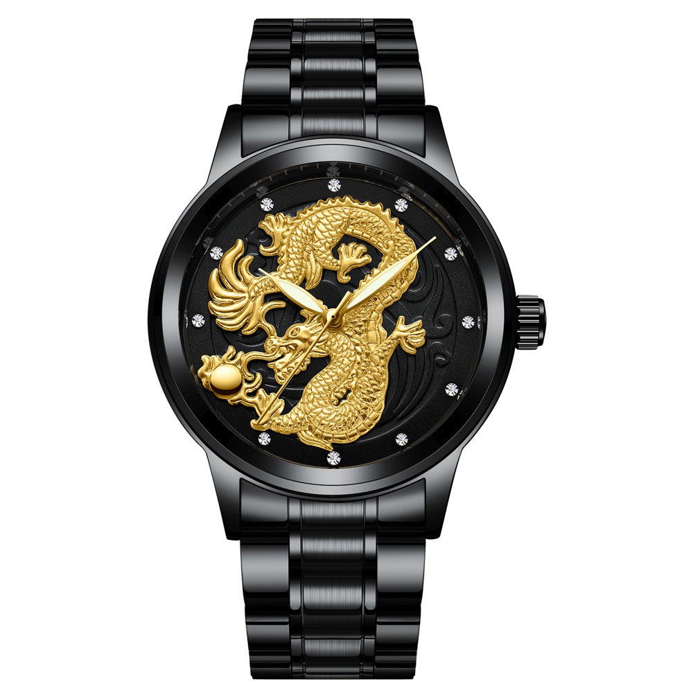 FNGEEN DRAGON GOLD WATCH 3D STAINLESS STEEL WRISTWATCH WATERPROOF LUXURY WATCHES Shopee Malaysia